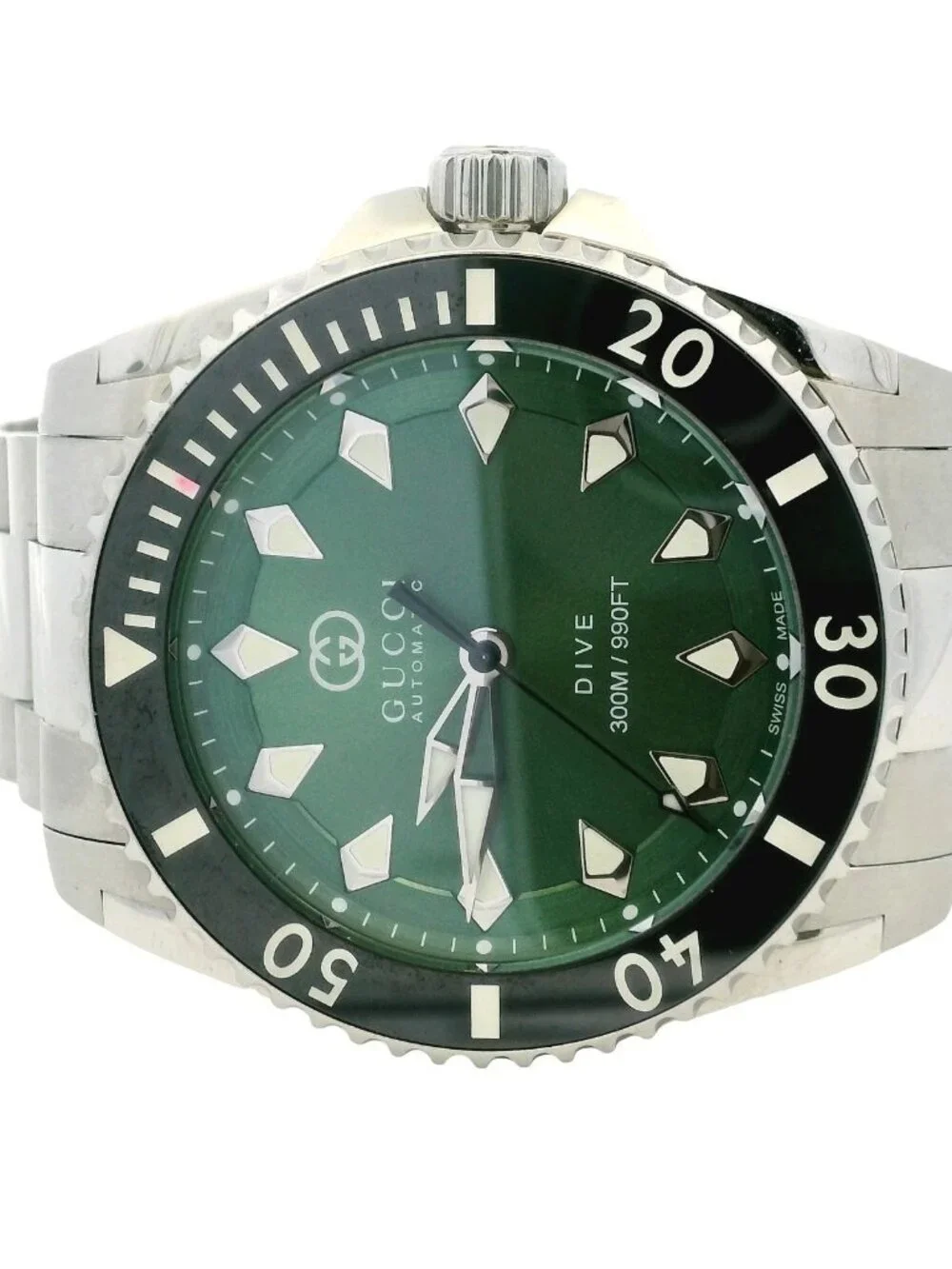 Gucci YA136363 40mm Green Dial Luxury Black Ceramic Stainless Steel Auto Watch